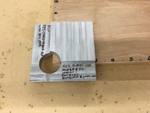 The front of the plate, looking down on a test piece of wood for calibration