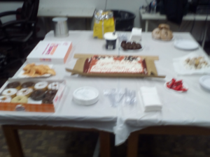 The table of tasty treats.