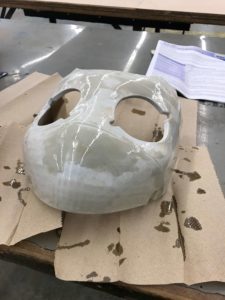 Drossel mask after initial XTC-3D application, shiny