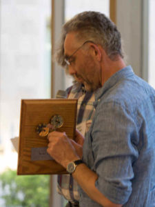 A person touching a device